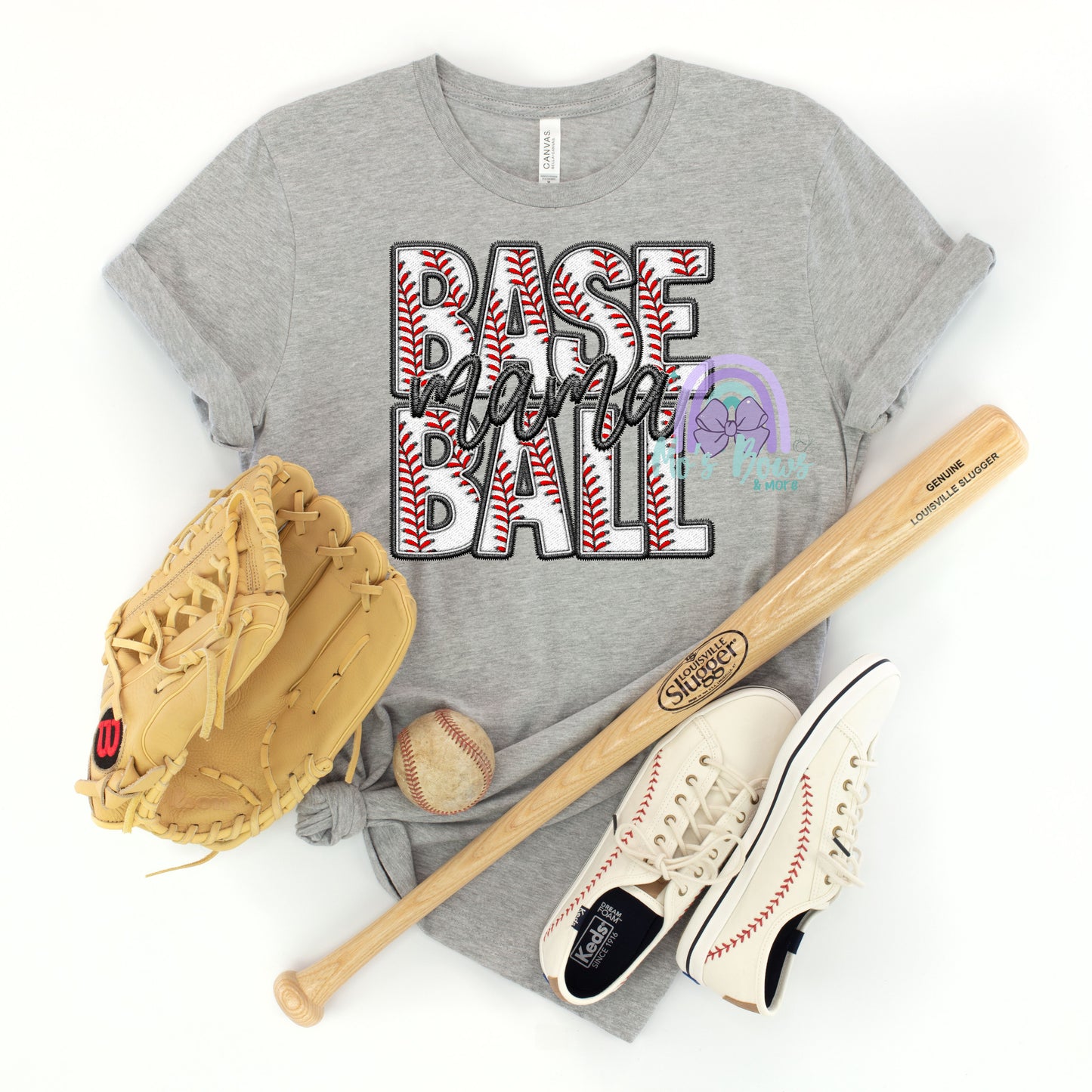 Baseball Mama Faux Embroidery