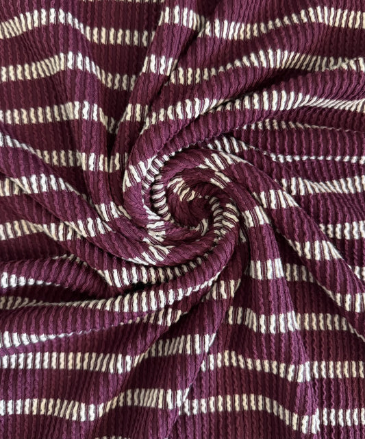 Burgundy Striped Rib